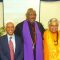 Just after the interfaith prayers for Mandela’s recovery, from left to right are: Trey Ligon, Muhammed A. Quddus, Luther J. DuPree Junior, Rajan Zed, and Daniel R. Sanchez.